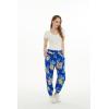 imageWomens Hawaiian Print Jogger Pants in Hibiscus BlueHibiscus Blue