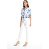 imageWomens Hawaiian Tie Front Crop Top Aloha Shirt in HibiscusDay Dream Bloom