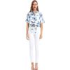 imageWomens Hawaiian Tie Front Crop Top Aloha Shirt in HibiscusDay Dream Bloom