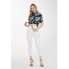 imageWomens Hawaiian Tie Front Crop Top Aloha Shirt in HibiscusMidnight Bloom