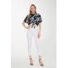 imageWomens Hawaiian Tie Front Crop Top Aloha Shirt in HibiscusMidnight Bloom