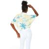 imageWomens Hawaiian Tie Front Crop Top Aloha Shirt in Wispy CereusSandy Beach Sun Kissed Yellow
