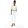 imageWomens Hawaiian Tie Front Crop Top Aloha Shirt in Wispy CereusSandy Beach Sun Kissed Yellow