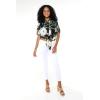 imageWomens Hawaiian Tie Front Crop Top Aloha Shirt in Wispy CereusWispy Cereus Black