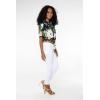 imageWomens Hawaiian Tie Front Crop Top Aloha Shirt in Wispy CereusWispy Cereus Black