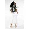 imageWomens Hawaiian Tie Front Crop Top Aloha Shirt in Wispy CereusWispy Cereus Black