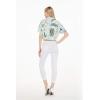 imageWomens Hawaiian Tie Front Crop Top Aloha Shirt in Wispy CereusWispy Cereus Light Blue
