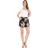 imageHawaii Hangover Women Elastic Waist Shorts with Pockets in HibiscusHibiscus Black