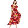 imageWomens Hawaiian Maxi Ruffle Sleeve Dress in Sunset PatternsSunset Red