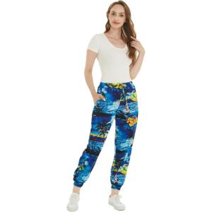 imageWomens Hawaiian Print Jogger Pants in Sunset BlueSunset Blue