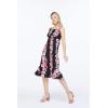 imageHawaii Hangover Womens Hawaiian Mermaid Ruffle Dress Pink Black Hibiscus VinePink Black Hibiscus Vine