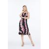 imageHawaii Hangover Womens Hawaiian Mermaid Ruffle Dress Pink Black Hibiscus VinePink Black Hibiscus Vine