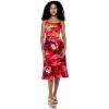 imageHawaii Hangover Womens Hawaiian Mermaid Ruffle Dress Sunset and DolphinSunset and Dolphin Red