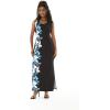 imageHawaii Hangover Womens Maxi Tank Dress in WatercolorWatercolor Orchid Black Turquoise