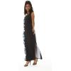 imageHawaii Hangover Womens Maxi Tank Dress in WatercolorWatercolor Orchid Black Turquoise