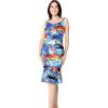 imageHawaii Hangover Womens Hawaiian Mermaid Ruffle Dress Sunset and DolphinSunset and Dolphin Blue