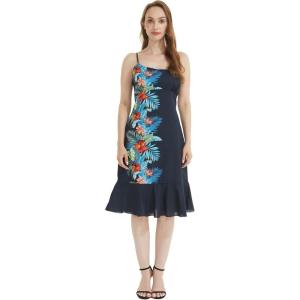 imageHawaii Hangover Womens Hawaiian Mermaid Ruffle Dress Orchid Paradise NavyOrchid Paradise Navy