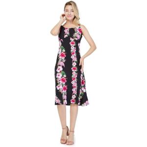 imageHawaii Hangover Womens Hawaiian Mermaid Ruffle Dress Pink Black Hibiscus VinePink Black Hibiscus Vine