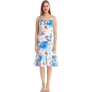 imageHawaii Hangover Womens Hawaiian Mermaid Ruffle Dress in Tropical Floral PrintsFlowering Koi Blue