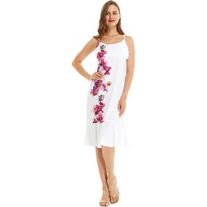 imageHawaii Hangover Womens Hawaiian Mermaid Ruffle Dress in Tropical Floral PrintsWatercolor Orchid