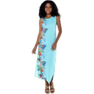 imageHawaii Hangover Womens Maxi Tank Dress in Orchid ParadiseOrchid Paradise Turquoise