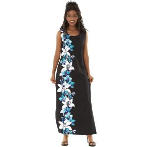imageHawaii Hangover Womens Maxi Tank Dress in WatercolorWatercolor Orchid Black Turquoise