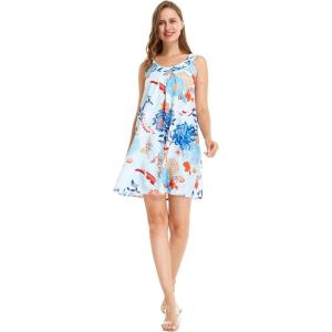 imageHawaii Hangover Womens Round Neck Shift Dress Tropical PrintsFlowering Koi Blue