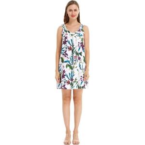 imageHawaii Hangover Womens Round Neck Shift Dress Tropical PrintsPurple Orchid