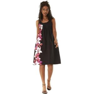 imageHawaii Hangover Womens Round Neck Shift Dress Tropical PrintsWatercolor Orchid Black Pink