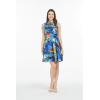 imageHawaii Hangover Womens Vintage Fit and Flare Dress in Classic Hibiscus RedSunset With Dolphin  Blue