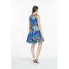 imageHawaii Hangover Womens Vintage Fit and Flare Dress in Classic Hibiscus RedSunset With Dolphin  Blue