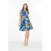 imageHawaii Hangover Womens Vintage Fit and Flare Dress in Classic Hibiscus RedSunset With Dolphin  Blue