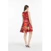 imageHawaii Hangover Womens Vintage Fit and Flare Dress in Classic Hibiscus RedSunset With Dolphin  Red