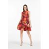imageHawaii Hangover Womens Vintage Fit and Flare Dress in Classic Hibiscus RedSunset With Dolphin  Red