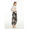 imageWomens Hawaiian Luau Wrap Ruffle Skirt in Hibiscus BlueHibiscus Black