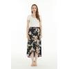 imageWomens Hawaiian Luau Wrap Ruffle Skirt in Hibiscus BlueHibiscus Black