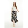 imageWomens Hawaiian Luau Wrap Ruffle Skirt in Hibiscus BlueHibiscus Black