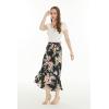 imageWomens Hawaiian Luau Wrap Ruffle Skirt in Hibiscus BlueHibiscus Black