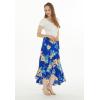 imageWomens Hawaiian Luau Wrap Ruffle Skirt in Hibiscus BlueHibiscus Blue