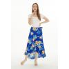 imageWomens Hawaiian Luau Wrap Ruffle Skirt in Hibiscus BlueHibiscus Blue