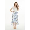 imageWomens Hawaiian Luau Wrap Ruffle Skirt in Midnight BloomDay Dream Bloom