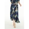 imageWomens Hawaiian Luau Wrap Ruffle Skirt in Sunset Neon PastelPineapple Garden Navy