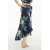 imageWomens Hawaiian Luau Wrap Ruffle Skirt in Sunset Neon PastelPineapple Garden Navy
