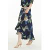 imageWomens Hawaiian Luau Wrap Ruffle Skirt in Sunset Neon PastelPineapple Garden Navy