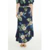 imageWomens Hawaiian Luau Wrap Ruffle Skirt in Sunset Neon PastelPineapple Garden Navy