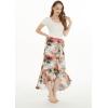 imageWomens Hawaiian Luau Wrap Ruffle Skirt in Sunset Neon PastelSunset Neon Pastel