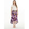 imageWomens Hawaiian Luau Wrap Ruffle Skirt in Sunset Neon PastelSunset Purple