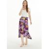 imageWomens Hawaiian Luau Wrap Ruffle Skirt in Sunset Neon PastelSunset Purple