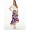 imageWomens Hawaiian Luau Wrap Ruffle Skirt in Sunset Neon PastelSunset Purple