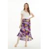 imageWomens Hawaiian Luau Wrap Ruffle Skirt in Sunset Neon PastelSunset Purple